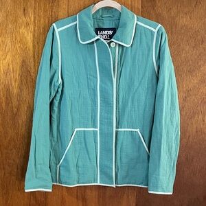 LANDS’ END Seafoam Green Cotton Jacket Sz S NWT